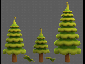 Trees Cartoon V46 3Dモデル