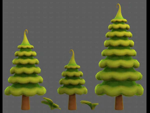 Trees Cartoon V46 3D Model