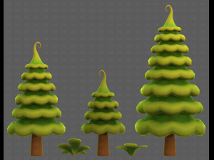 Trees Cartoon V46 3Dモデル