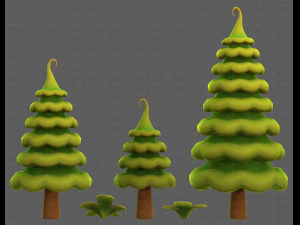 Trees Cartoon V46 3D Model