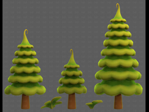 Trees Cartoon V46 3Dモデル