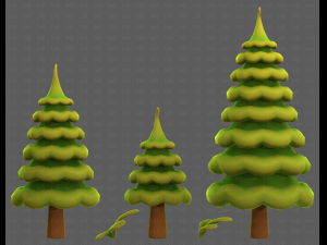 Trees Cartoon V46 3Dモデル