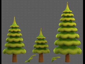 Trees Cartoon V46 3D Model