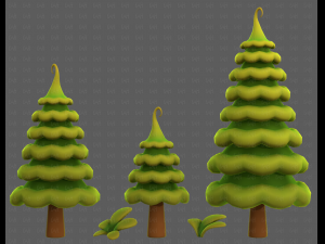 Trees Cartoon V46 3Dモデル