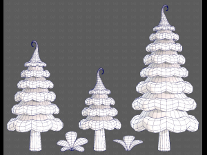 Trees Cartoon V46 3Dモデル