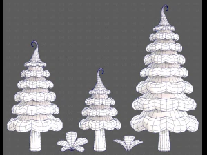 Trees Cartoon V46 3D Model
