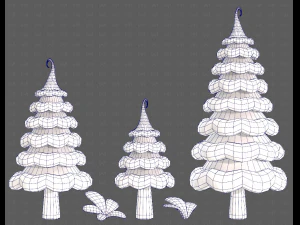 Trees Cartoon V46 3D Model