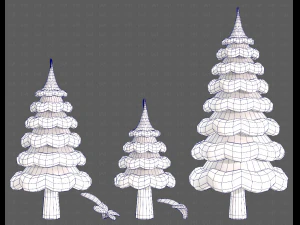 Trees Cartoon V46 3D Model