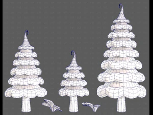 Trees Cartoon V46 3D Model