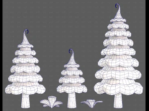 Trees Cartoon V46 3D Model