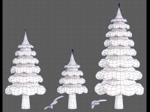 Trees Cartoon V46 3D Model