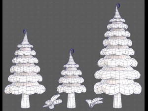 Trees Cartoon V46 3D Model