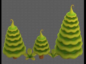 Trees Cartoon V46 3Dモデル