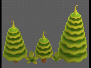Trees Cartoon V46 3D Model