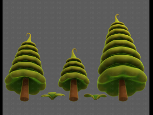 Trees Cartoon V46 3Dモデル
