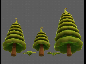 Trees Cartoon V46 3D Model
