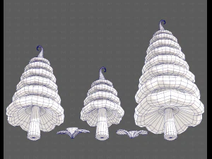 Trees Cartoon V46 3D Model