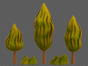 Trees Cartoon V47 3D Model