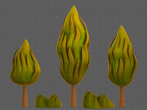 Trees Cartoon V47 3D Model