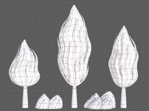 Trees Cartoon V47 3D Model