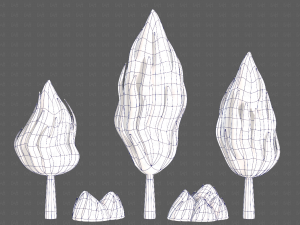 Trees Cartoon V47 3D Model