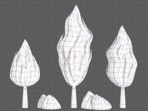 Trees Cartoon V47 3D Model