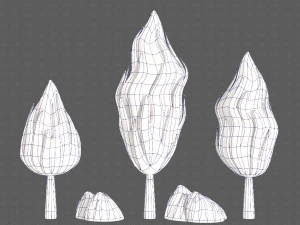 Trees Cartoon V47 3D Model