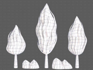 Trees Cartoon V47 3D Model