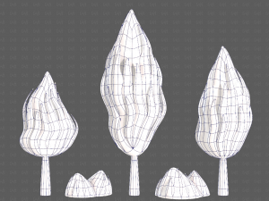 Trees Cartoon V47 3D Model