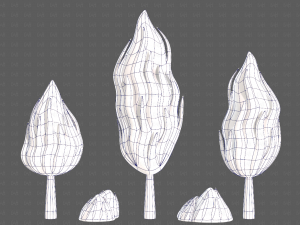Trees Cartoon V47 3D Model