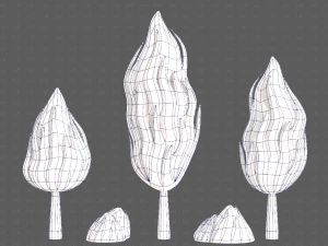 Trees Cartoon V47 3D Model