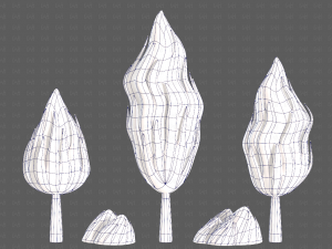 Trees Cartoon V47 3D Model