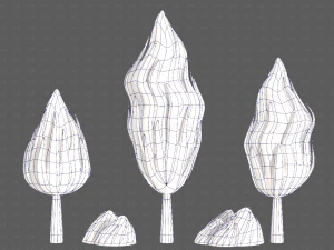 Trees Cartoon V47 3D Model