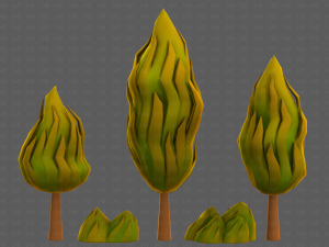 Trees Cartoon V47 3D Model