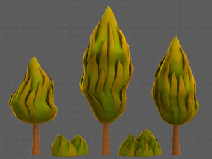 Trees Cartoon V47 3D Model