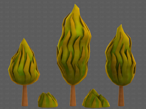 Trees Cartoon V47 3D Model