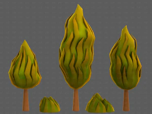 Trees Cartoon V47 3D Model