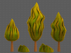 Trees Cartoon V47 3D Model