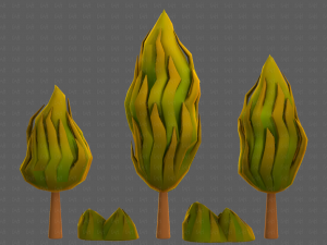 Trees Cartoon V47 3D Model