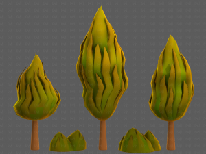 Trees Cartoon V47 3D Model