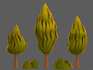 Trees Cartoon V47 3D Model