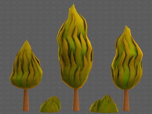 Trees Cartoon V47 3D Model