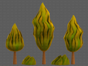 Trees Cartoon V47 3D Model