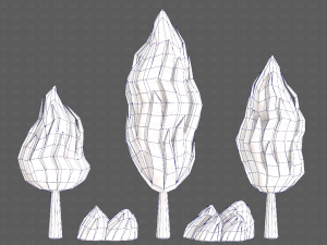 Trees Cartoon V47 3D Model