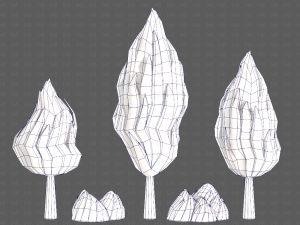 Trees Cartoon V47 3D Model