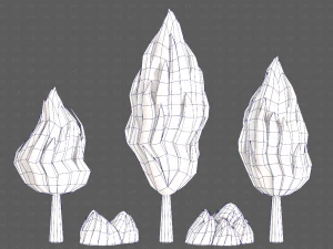 Trees Cartoon V47 3D Model