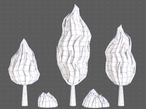 Trees Cartoon V47 3D Model