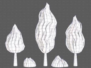 Trees Cartoon V47 3D Model