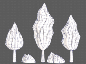 Trees Cartoon V47 3D Model