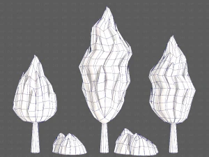 Trees Cartoon V47 3D Model